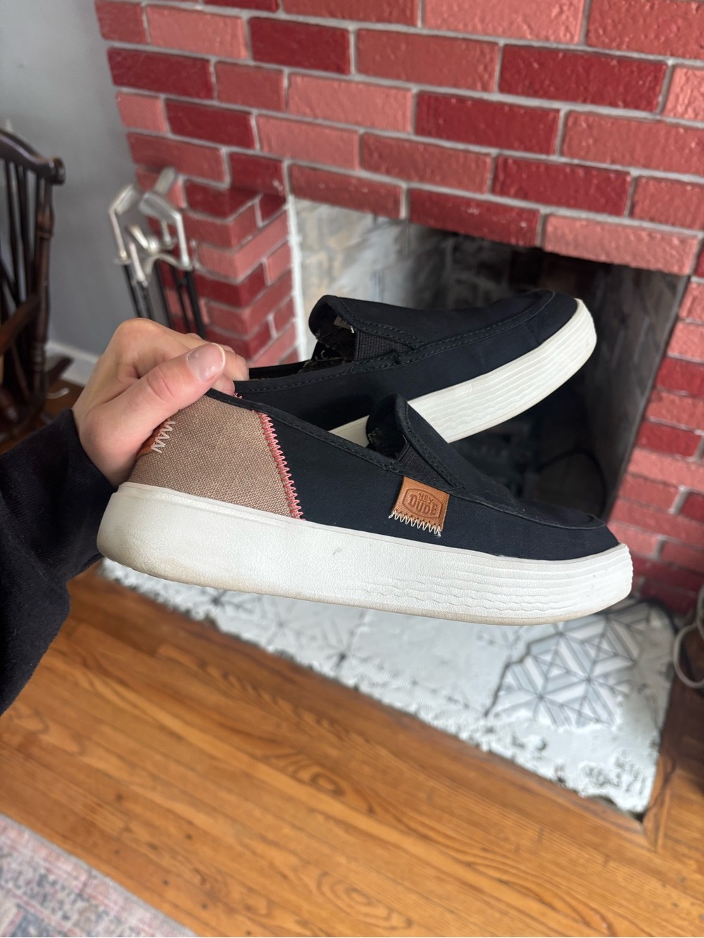 Hey Dude Black Slip-On size 7